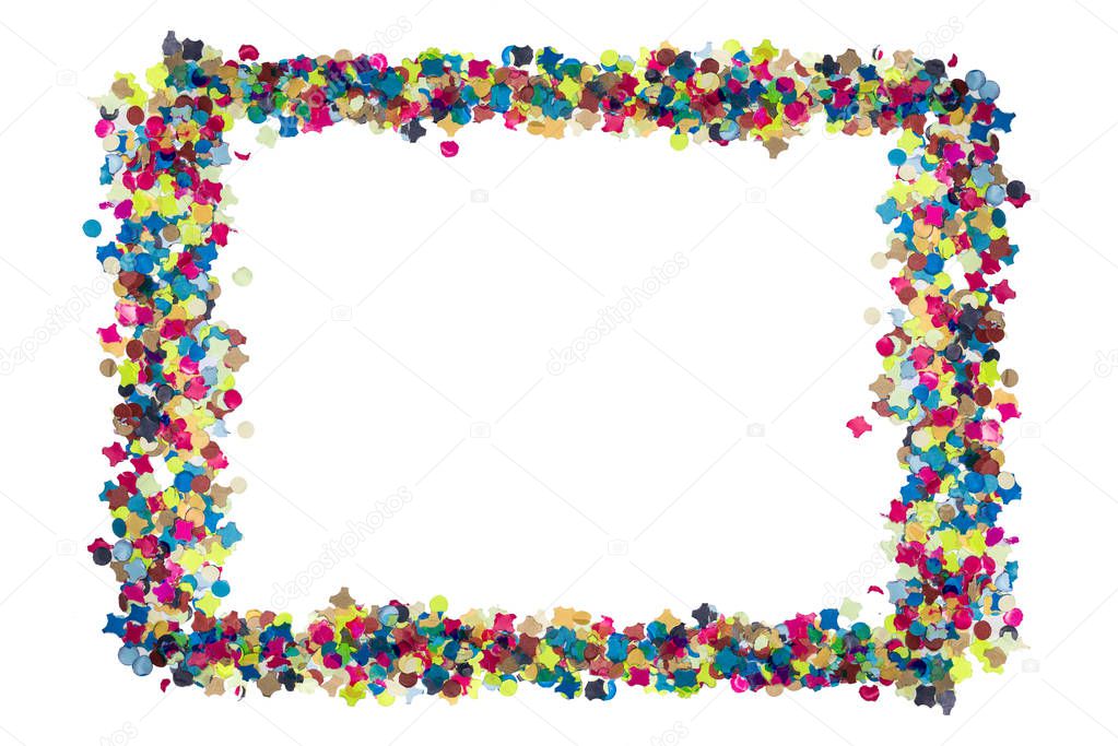 colorful confetti in rectangular frame