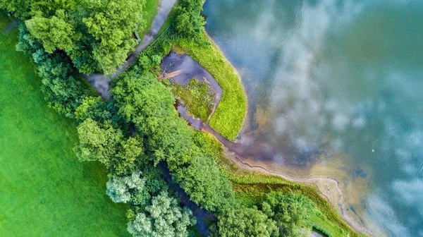 Drohnenflug im Sommer über dem Aachener Aachener Land — Stockfoto