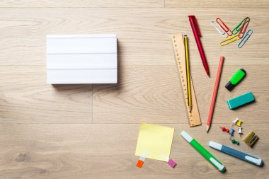 Kopya alanı yukarıdan masasında ile boş lightbox