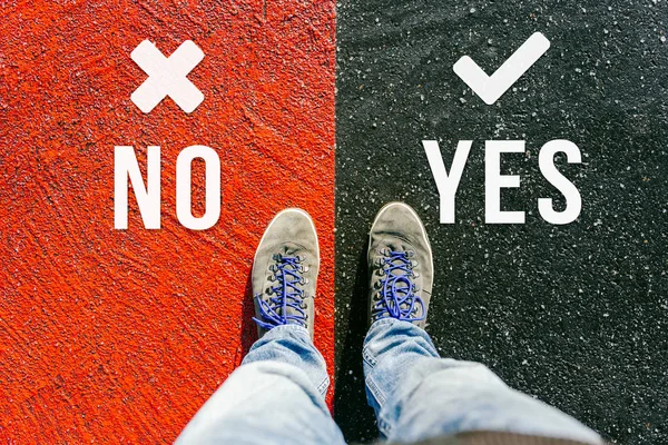 Konzept der Entscheidungsfindung über Ja oder Nein von sh — Stockfoto