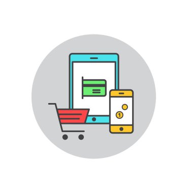 Mobil, Online alışveriş, E-ticaret, mobil ödeme, satın alma satın alma ve hareket eden aygıt yolu ile ödeme