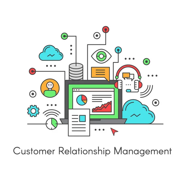 Klant relatie management crm — Stockvector