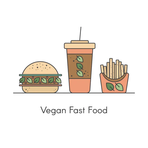 Comida rápida vegana — Vector de stock