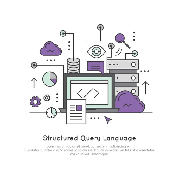 Sql 구조적된 쿼리 언어 — 스톡 벡터