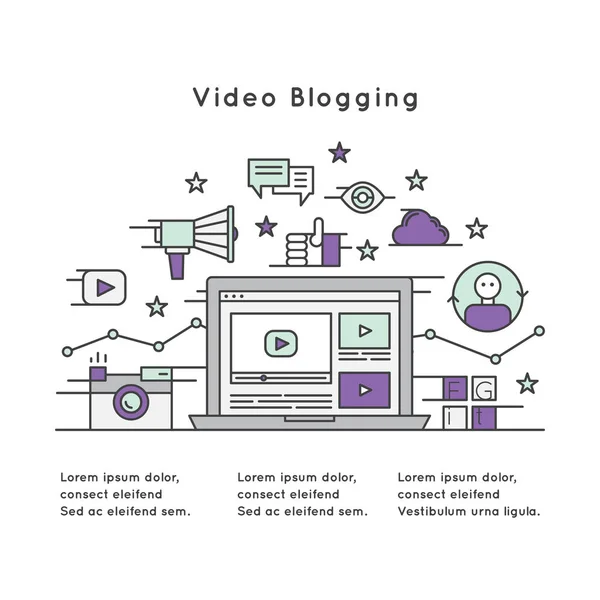 Obrázek z Video blogování — Stockový vektor
