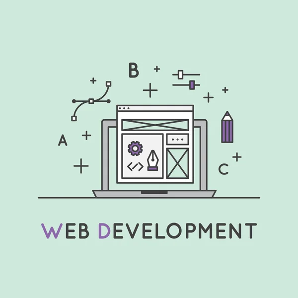 Web utvecklingsprocessen — Stock vektor