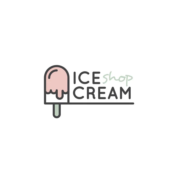 Dondurma dükkanı veya salonu için logo — Stok Vektör