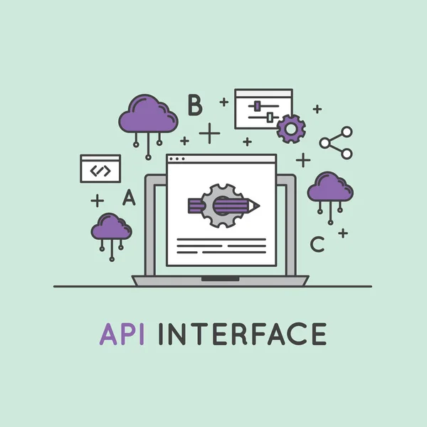 API Interface Data Development Platform Stock Vector by ©Bub0Bub0 140782130
