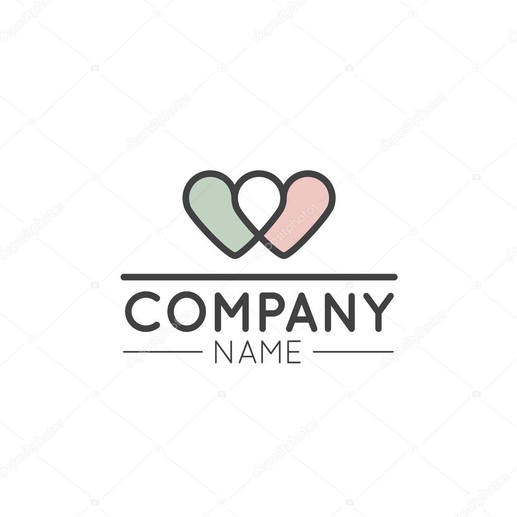 Vector Illustration Logo Graphic Element for Nonprofit Organizations and Donation Centre. Fundraising Symbols. Crowdfunding Project Label. Charity Logo