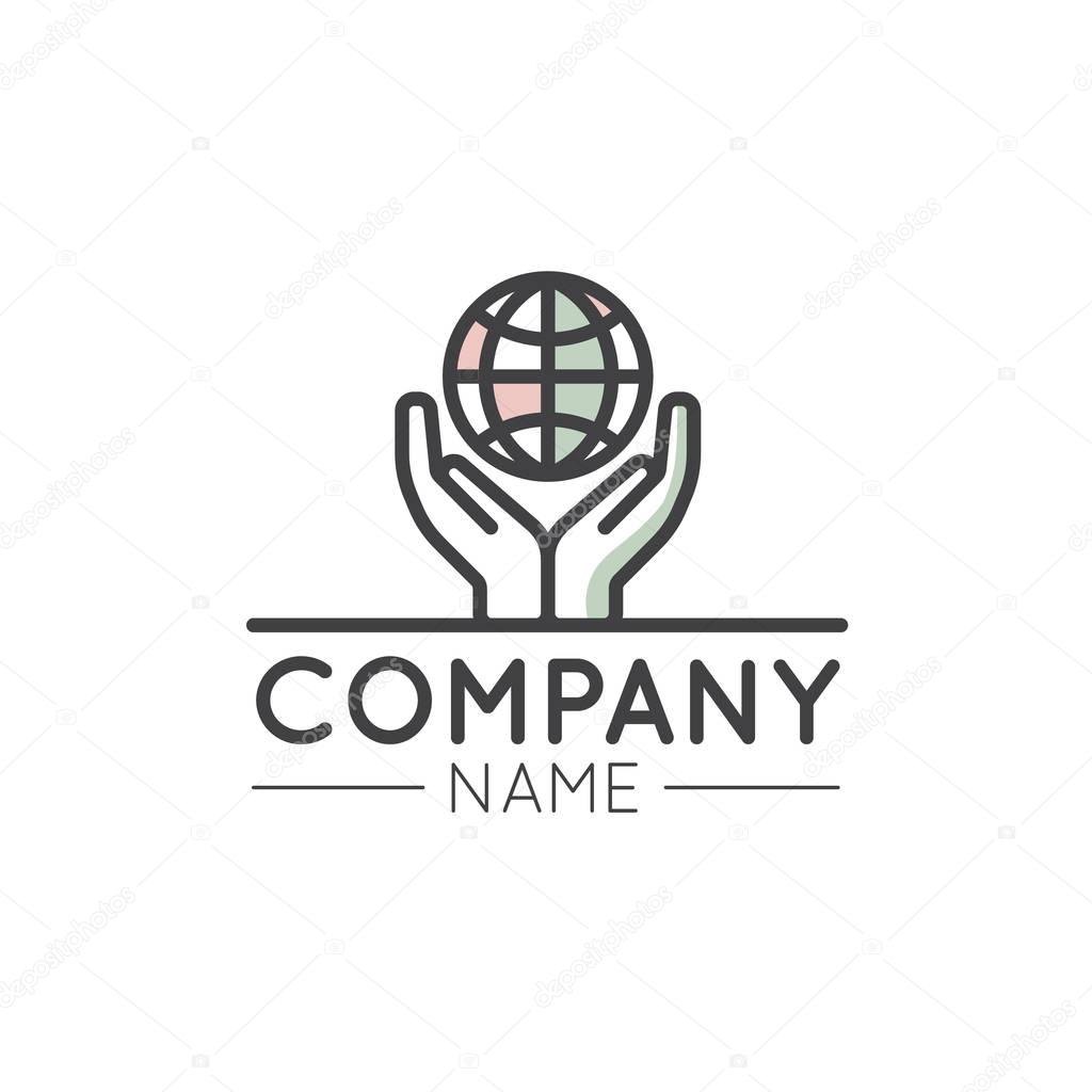 Vector Illustration Logo Graphic Element for Nonprofit Organizations and Donation Centre. Fundraising Symbols. Crowdfunding Project Label. Charity Logo