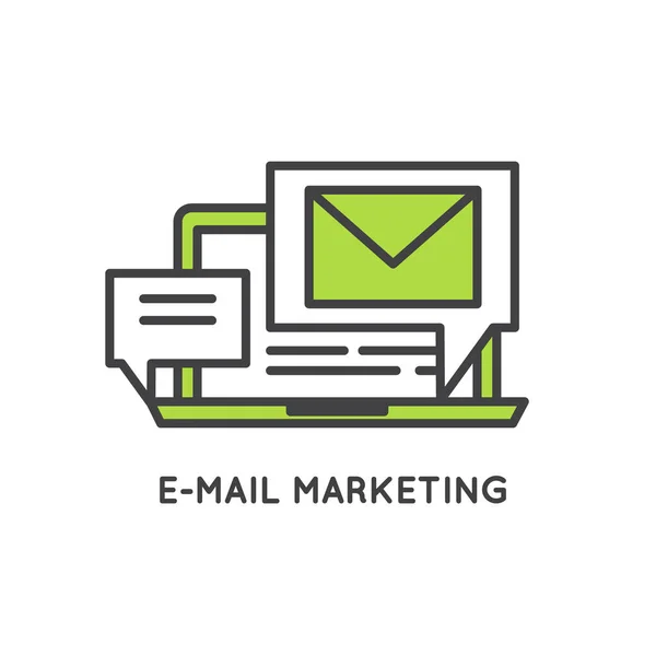 E-mail Processo de Marketing e Promoção —  Vetores de Stock