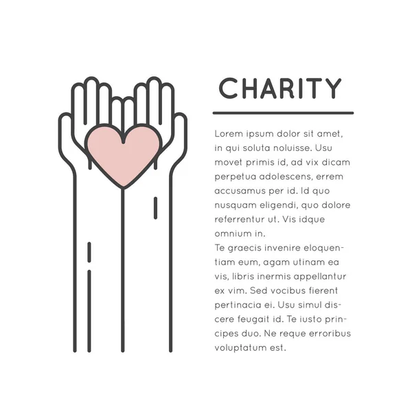 Plakatvorlage mit Charity und Fundraising-Objekten — Stockvektor