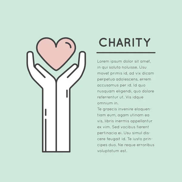 Plakatvorlage mit Charity und Fundraising-Objekten — Stockvektor