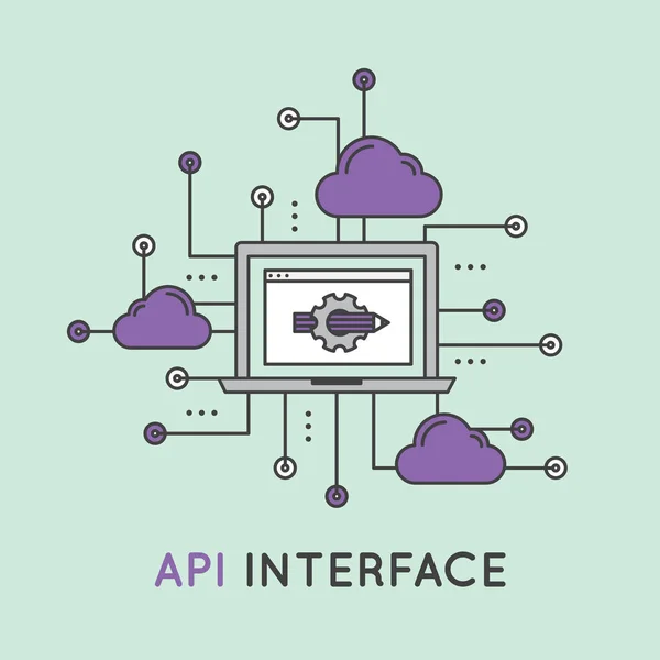 Интерфейс прикладного программирования API — стоковый вектор