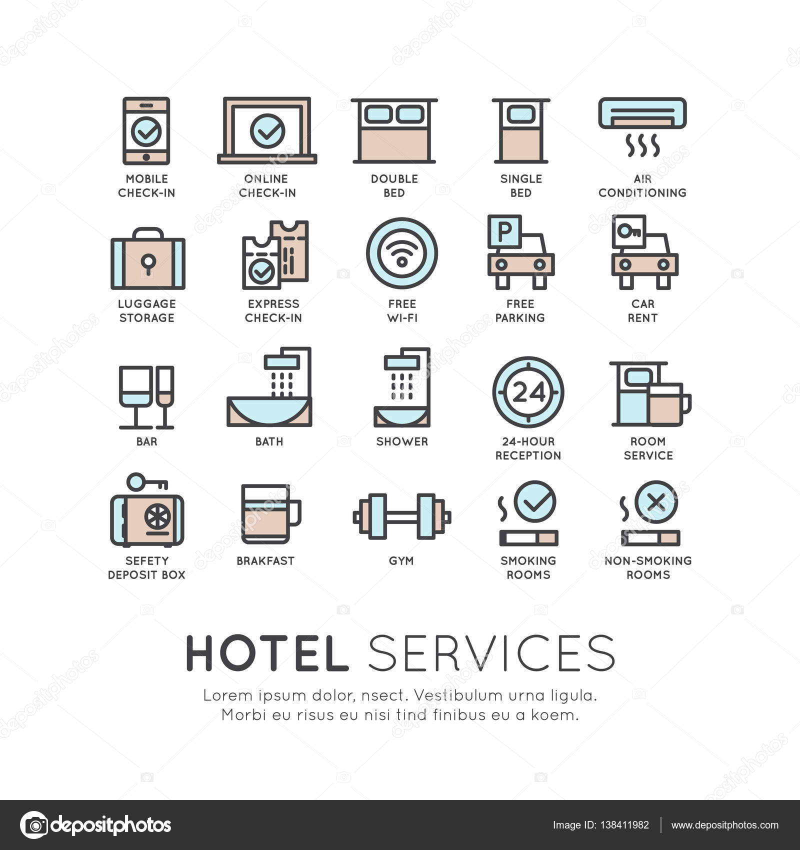 ホテル サービスと施設 ストックベクター C Bub0bub0
