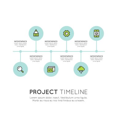 İş akışı iş süreci için zaman çizelgesi Infographic öğeleri şablon 