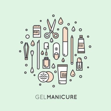 İllüstrasyon kavramı jel manikür pedikür salonu ya da alışveriş için
