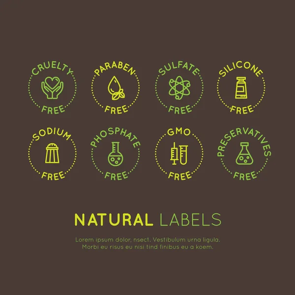 Ingredient Warning Label Icons — Stock Vector