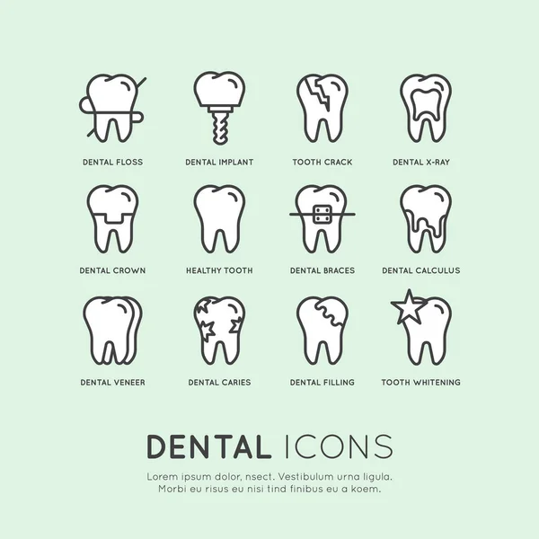 Cuidados dentales y enfermedades — Archivo Imágenes Vectoriales