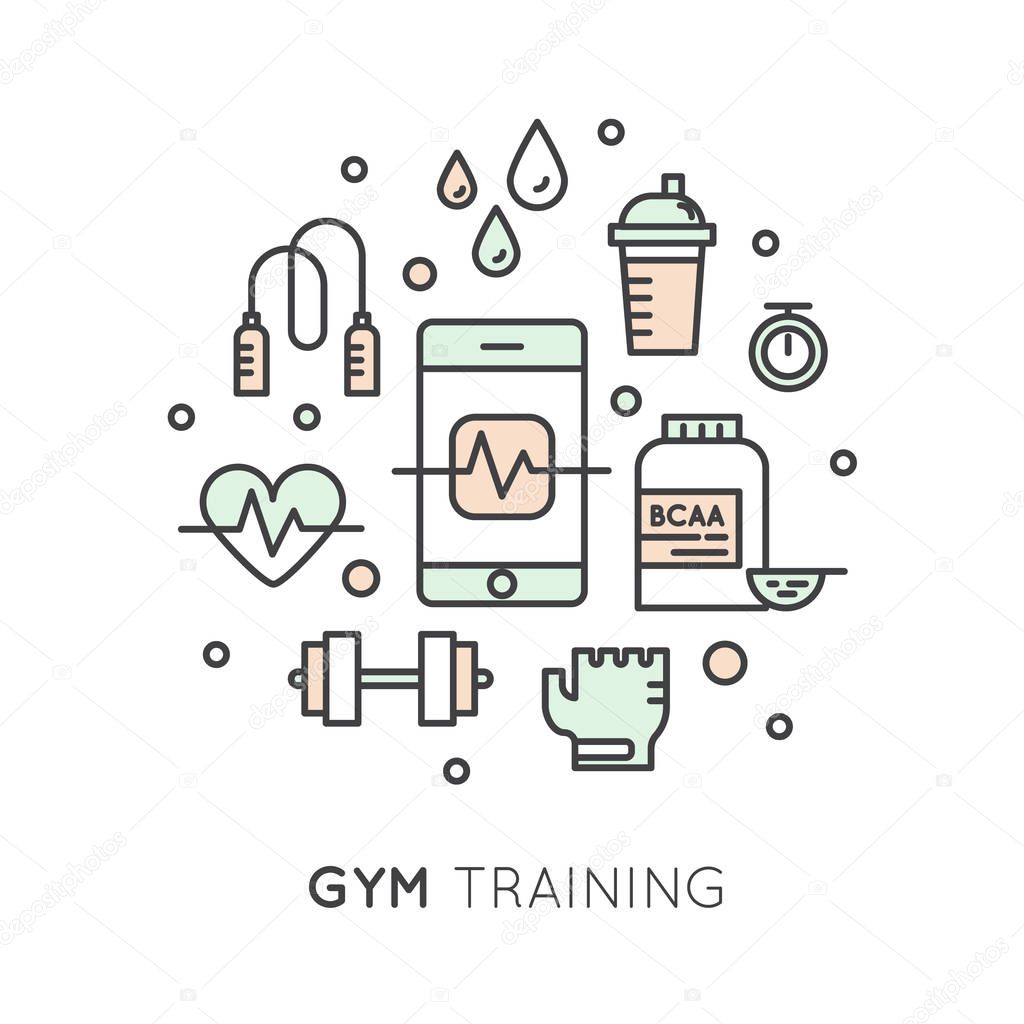 active lifestyle and gym training elements