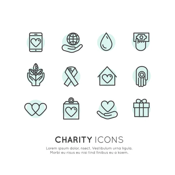 Graphic Elements for Nonprofit Organizations and Donation Centre — Stock Vector