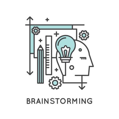 Kavramı kutu, hayal gücü, akıllı çözüm, yaratıcılık ve beyin fırtınası dışında düşünmek
