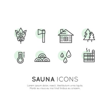 Sauna ve buhar sıcak ev köy Amblemler