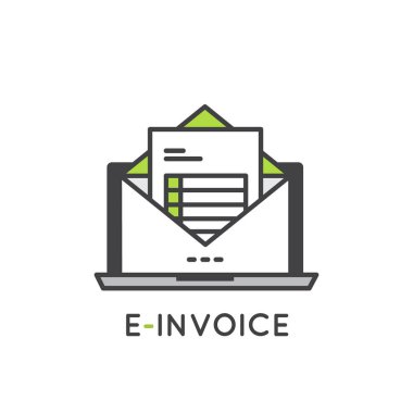 Electronic E-Invoice Mail Paper Inbox clipart