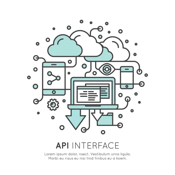 Интерфейс прикладного программирования API — стоковый вектор