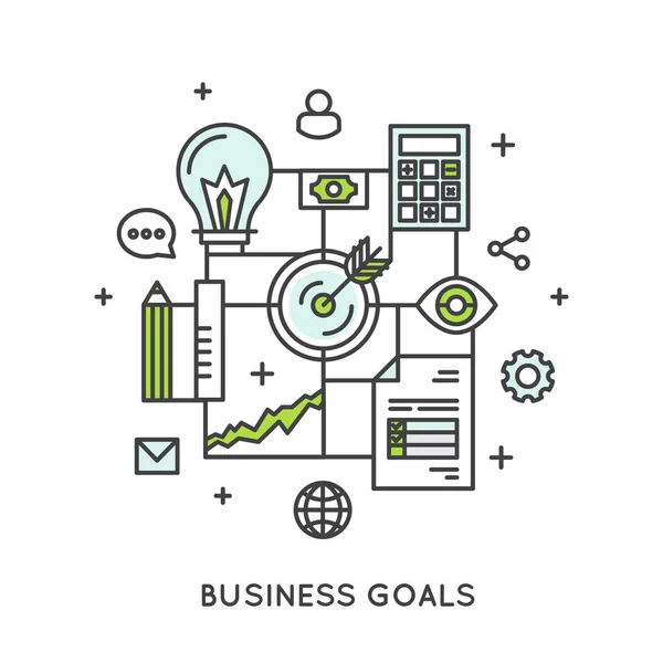 Εικονογράφηση των επιχειρηματικών στόχων — Διανυσματικό Αρχείο