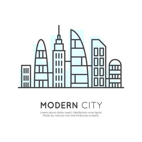 Ciudad moderna inteligente — Vector de stock