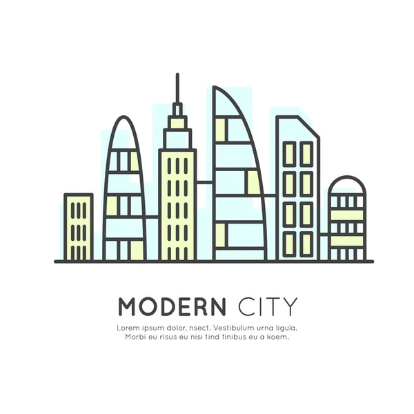 Ciudad moderna inteligente — Vector de stock