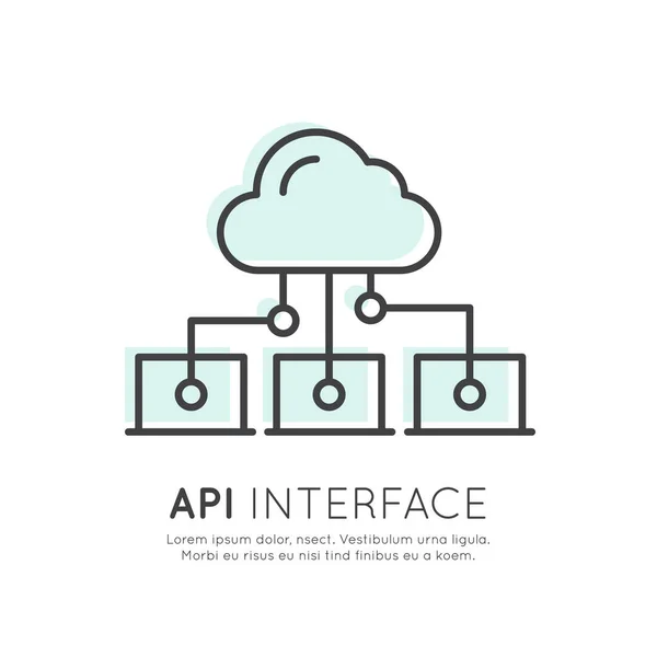 Інтерфейс API даних платформі розробки — стоковий вектор