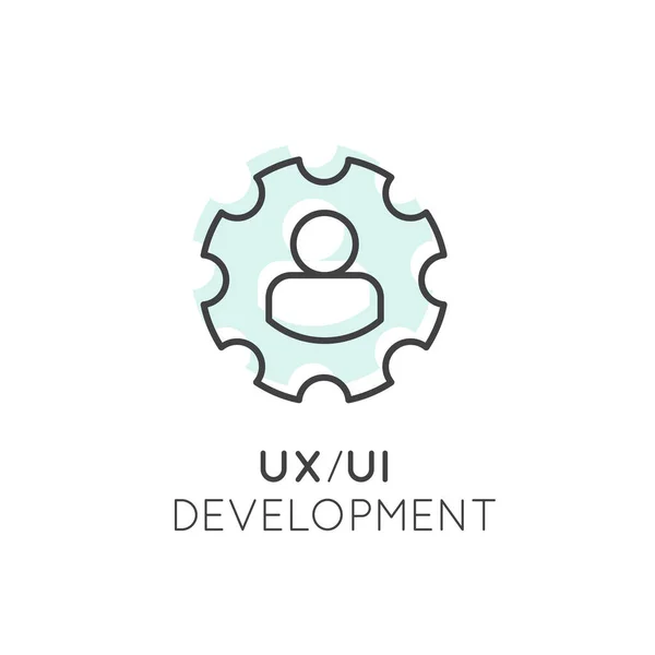 UX Ui användargränssnitt och användarupplevelse uppleva processbegrepp — Stock vektor