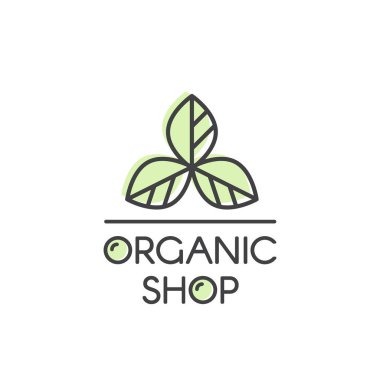 Organik Vegan sağlıklı dükkan ya da mağaza için logo