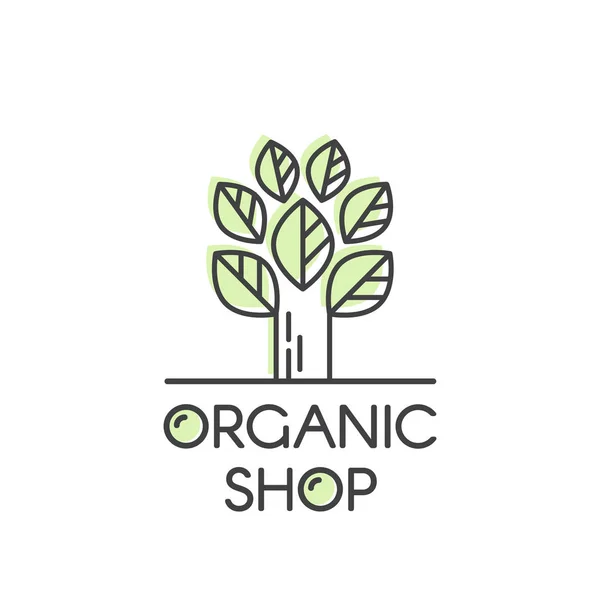 Logotipo para tienda o tienda saludable vegana orgánica — Vector de stock