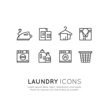 Logo Çamaşırhane Servisi, çamaşır ve Clening yukarı Giysi, Kuru Temizleme, kurutma, Ütü ve ev Araba koleksiyonu ayarla