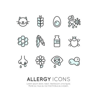 Allergy, Food and Domestic Pet Intolerance, Skin Reaction, Eye and Nose Desease clipart