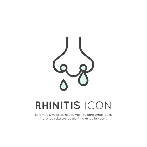 Logotipo Enfermedad de la rinitis, resfriado, dolor de garganta, gripe y enfermedad — Archivo Imágenes Vectoriales