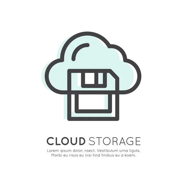 Logo του Sync σύννεφο και δεδομένα — Διανυσματικό Αρχείο