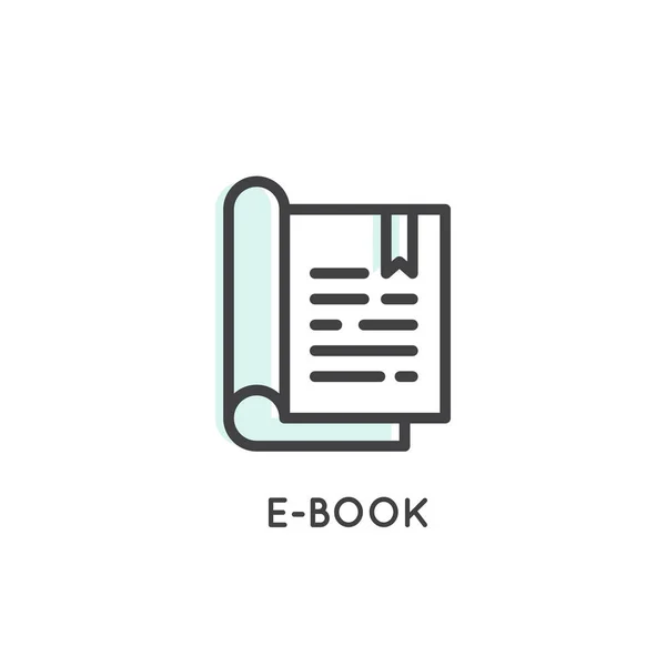 Libro de audio y lector electrónico con marcador — Vector de stock