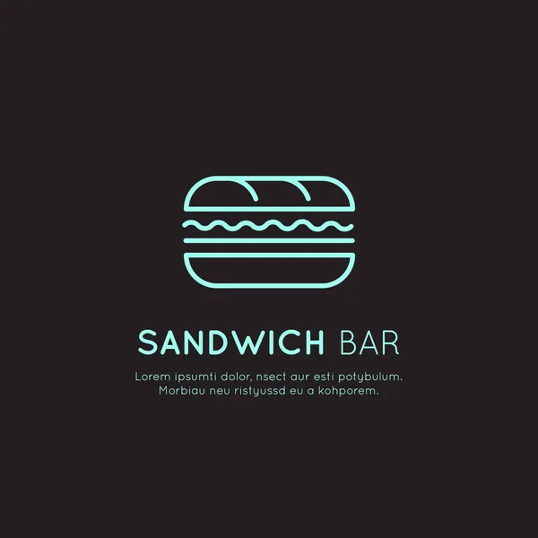 Kártya Neon savas Logo Fast Food Shop, városi helyen, Burrito, hamburger, szendvics vagy Hot Dog bár — Stock Vector