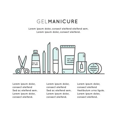 Kavramı bir sayfa Web Site şablonu için jel manikür pedikür salonu veya Dükkanı, izole nesneleri