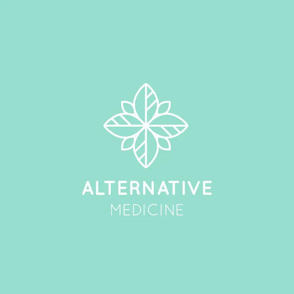 Médecine alternative. Thérapie vitaminique, Anti-âge, Bien-être, Ayurveda, Médecine chinoise. Centre holistique. Mandala Énergie verte — Image vectorielle