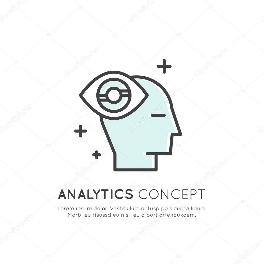 Illustration of Analytics, Management, Business Thinking Skill