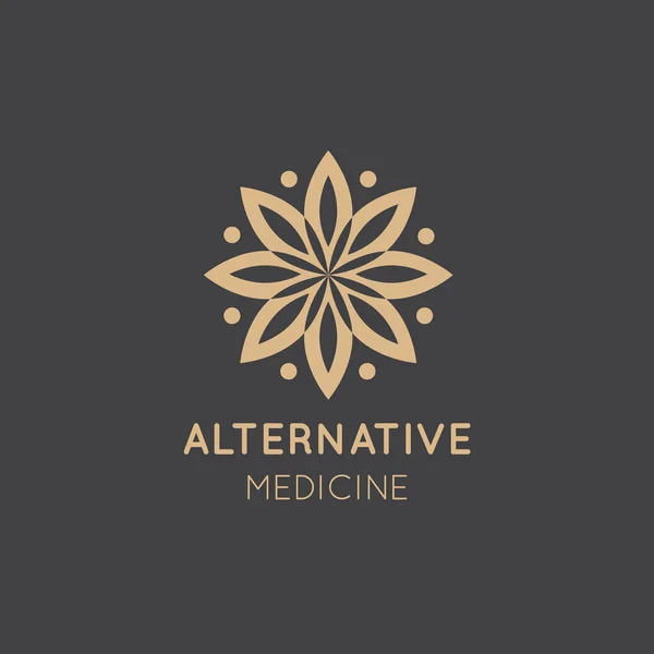 Signo de logotipo de estilo de icono vectorial de medicina alternativa — Archivo Imágenes Vectoriales