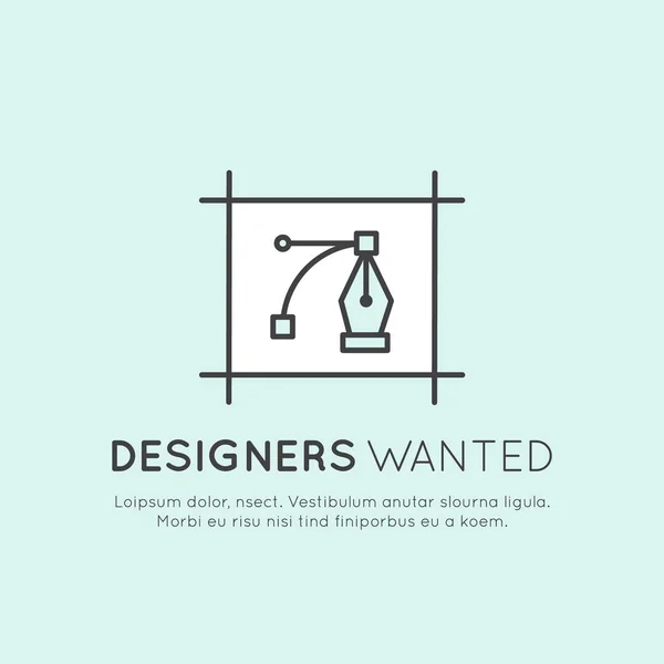 我々 は、採用とインターンと若手デザイナーを探しています! — ストックベクタ