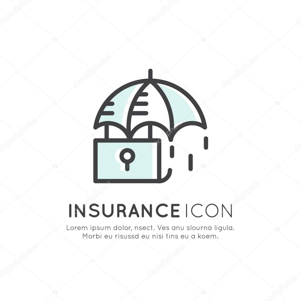 Illustration of Insurance Service, Safeguard, Secure Concept