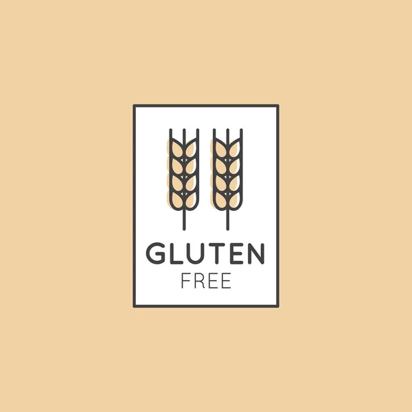 Logo Set rozet madde uyarı etiketi simgesi Gluten Buğday ücretsiz organik ürün etiketi — Stok Vektör