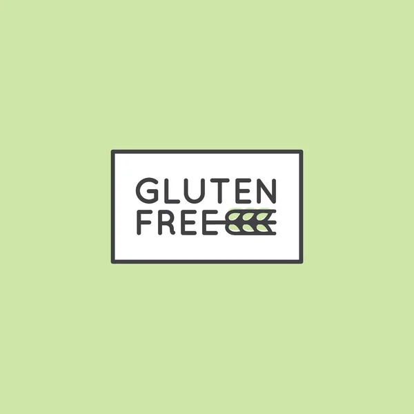 Logo Set rozet madde uyarı etiketi simgesi Gluten Buğday ücretsiz organik ürün etiketi — Stok Vektör